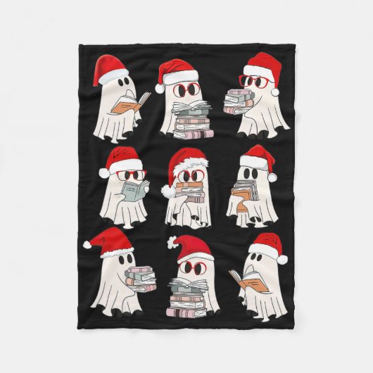 おもしろいChristmas先生 フリースブランケット (正面)