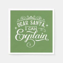 おもしろいChristmas親愛 Santa I can explain Script スタンダードカクテルナプキン