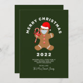 おもしろいChristmas 2022ジンジャーブレッドマン非写真 シーズンカード (正面/裏面)