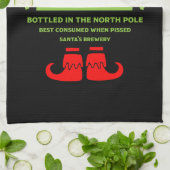 おもしろいChristmas Beer Labels キッチンタオル (折り畳み)