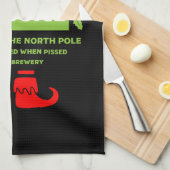 おもしろいChristmas Beer Labels キッチンタオル (四つ折り)