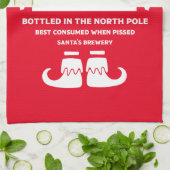 おもしろいChristmas Beer Labels キッチンタオル (折り畳み)