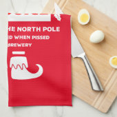 おもしろいChristmas Beer Labels キッチンタオル (四つ折り)