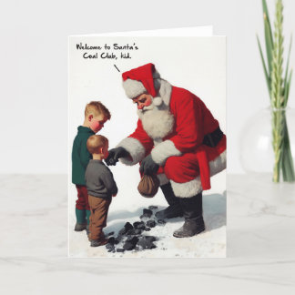 おもしろいChristmas Card - Santa's Coal Club シーズンカード