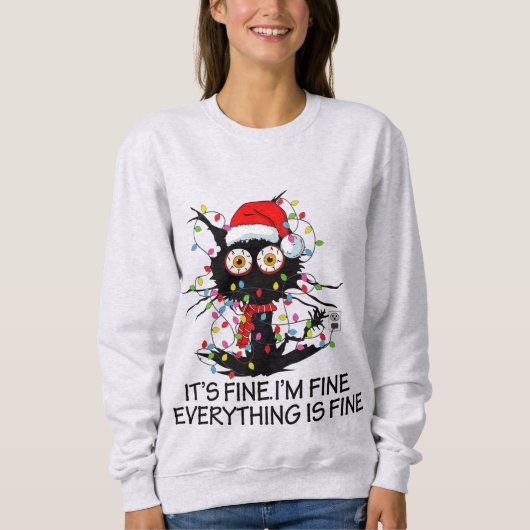 おもしろいChristmas Cat I's 素晴らし Women's Sweatshirt スウェットシャツ (正面)
