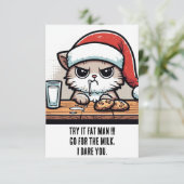 おもしろいChristmas Cat: Santa vs Cat for the Milk カード (スタンド正面)