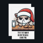 おもしろいChristmas Cat: Santa vs Cat for the Milk カード<br><div class="desc">おもしろいChristmas Cat: Santa vs Cat for the Milk</div>