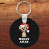 おもしろいChristmas Chihuahua製品 – 完璧 キーホルダー (正面)