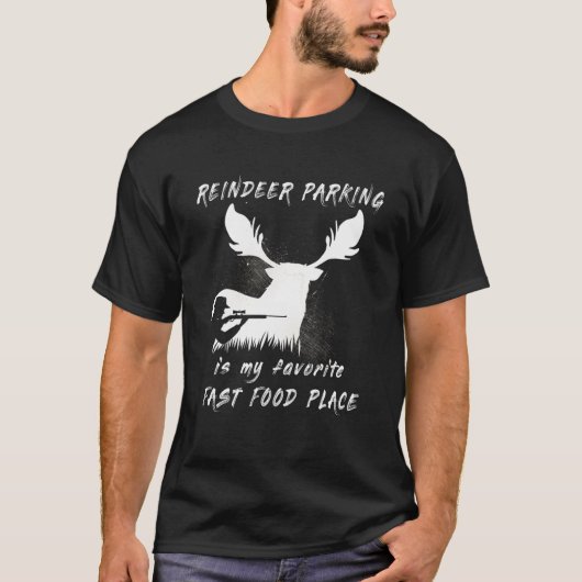 おもしろいChristmas Deer狩り、Reindeer Hunter、Fas Tシャツ (正面)