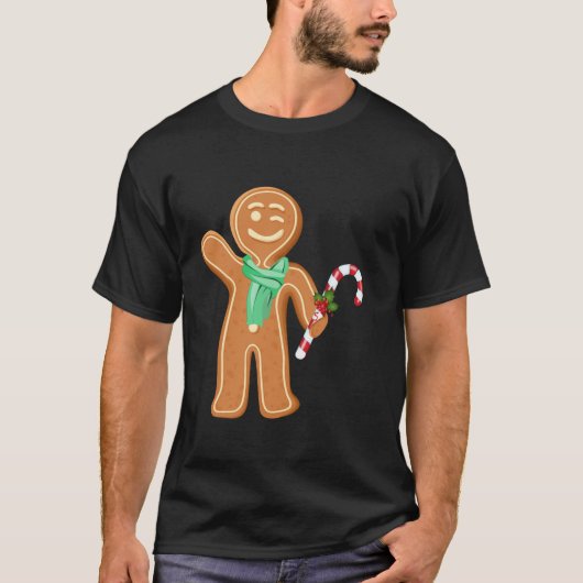 おもしろいChristmas Gingerbread長袖Tシャツ Tシャツ (正面)