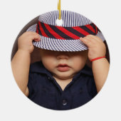 おもしろいChristmas Lizard Gecko写真 セラミックオーナメント (裏面)