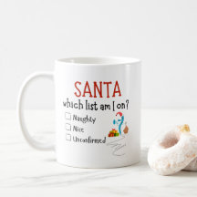 おもしろいChristmas Mug SantaとNiceのいけなリスト