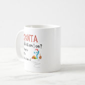 おもしろいChristmas Mug SantaとNiceのいけなリスト コーヒーマグカップ (正面左)