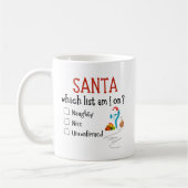 おもしろいChristmas Mug SantaとNiceのいけなリスト コーヒーマグカップ (左)