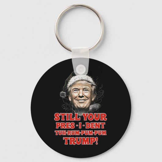 おもしろいChristmas President Trump Pajamas Ugly Chris キーホルダー (正面)