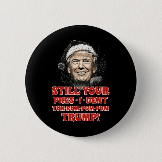 おもしろいChristmas President Trump Pajamas Ugly Chris 缶バッジ (正面)