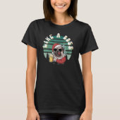 おもしろいChristmas Pug Dog Tシャツ (正面)