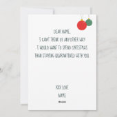 おもしろいChristmas Punとボーぶら下がったブル「一緒に」 シーズンカード (裏面)