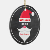 おもしろいChristmas SantaのUncle Custo写真 セラミックオーナメント (右)