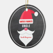 おもしろいChristmas SantaのUncle Custo写真 セラミックオーナメント (左)