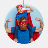 おもしろいChristmas SantaのUncle Custo写真 セラミックオーナメント (裏面)