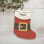 おもしろいChristmas Santa Claus私は素敵なカスタム スモールクリスマスストッキング<br><div class="desc">今年はサンタが来るの？フェスティバルの赤、白いけなと黒のサンタクロースのスーツと文字を備えたおもしろいこのクリスマスストッキングで休日の応援を広げカスタムた。一番上に「Santa,  I'読 been nice!」（簡単に変更または削除）名前または文字を追加する。おもしろいとフェスティバルは、何年も煙突のつる近くにあるストッキングで来す。以下のColorfulgalshopロゴに掲載されている素晴クリックらしいサンタクロースのコレクションをご覧ください。</div>
