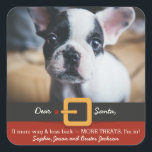おもしろいChristmas Santa Dog More Wag Less Heart スクエアシール<br><div class="desc">おもしろい犬をテーマにした休日のステッ親愛カーで、「サンタもし、より多くの水と少ない樹皮=より多くのトリート、私は入っている」という言葉を特集。現在は可愛い犬の子犬のフランスの写真があるが、簡単にあなたの犬の写真や名前を追加することができカスタマイズる。パッケ素晴らしージ、封筒、プレゼント、愛犬家、ウォーカー、獣医師や態度に同意する人のために。...  just just happy :-)</div>