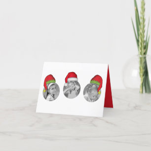 おもしろいChristmas Santa Hat 3枚の写真 シーズンカード