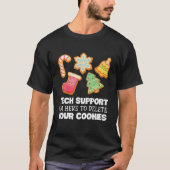 おもしろいChristmas Tech SupportコンピュータITクリスマス調理師 Tシャツ (正面)