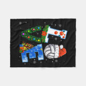 おもしろいChristmas Volleyball Players Loversクリスマス フリースブランケット (正面(横))