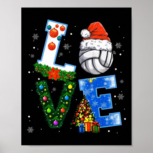 おもしろいChristmas Volleyball Players Loversクリスマス ポスター (正面)