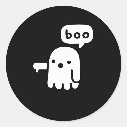 おもしろいChunky不承認ブハロウィーンの幽霊 ラウンドシール (正面)