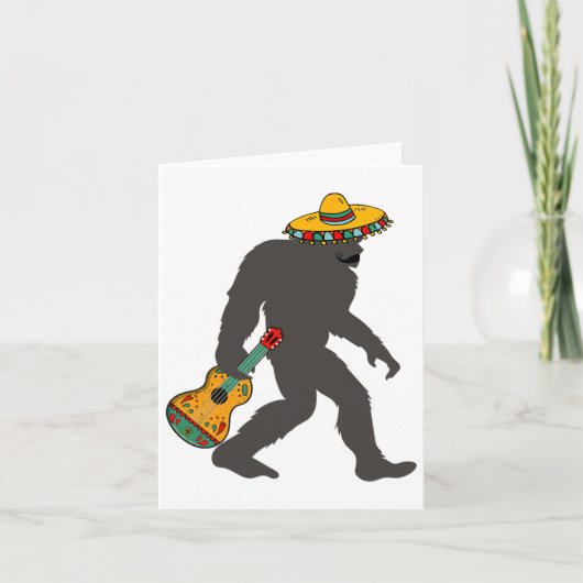 おもしろいCinco De Mayo Bigfoot Mexican Guitar - Cinco カード (正面)