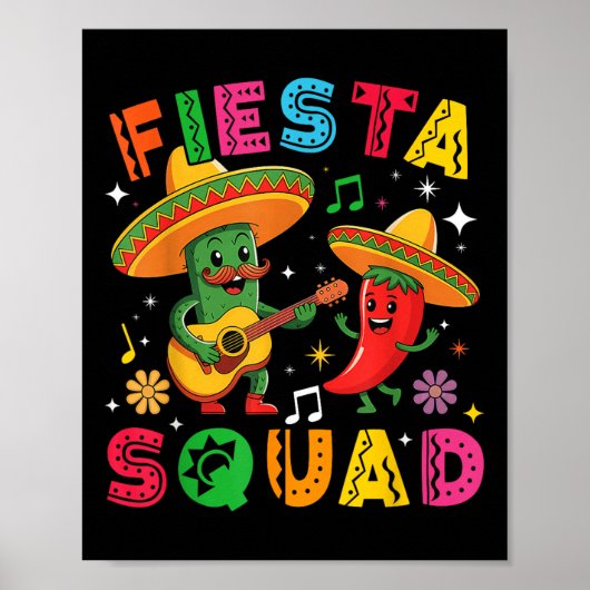 おもしろいCinco De Mayo Fiesta Squad Mexican Matching ポスター (正面)