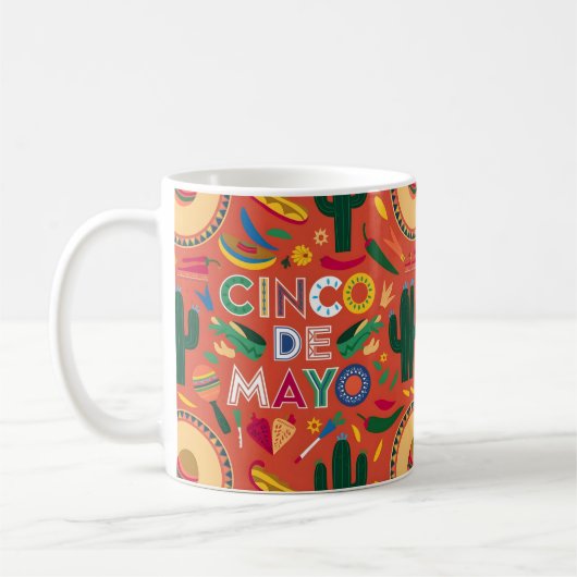 おもしろいCinco de Mayo Gift コーヒーマグカップ (左)
