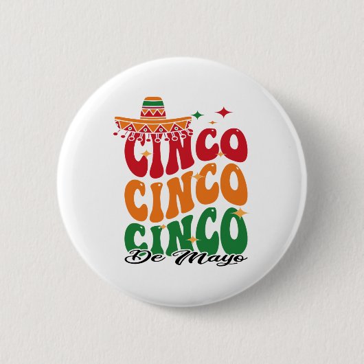 おもしろいCinco De Mayo Mexican Fiesta 5 De Mayo Men W 缶バッジ (正面)