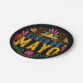 おもしろいCinco de Mayo Mexican Hat,カラフルの花 ペーパープレート (アングル)