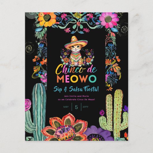 おもしろいCinco De Mayo SipとSalsa Cat FIESTA (正面)