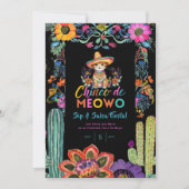 おもしろいCinco De Mayo SipとSalsa Cat FIESTA 招待状 (正面)