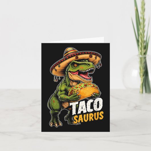 おもしろいCinco De Mayo Tacosaurus Taco Dinosau Tレックス カード (正面)