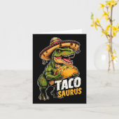 おもしろいCinco De Mayo Tacosaurus Taco Dinosau Tレックス カード (黄色い花)