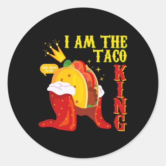 おもしろいCinco De Mayo Tee Iはタコキング ラウンドシール (正面)