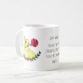 おもしろいCocatiel I lave カスタム You Gift  Letter コーヒーマグカップ (正面左)