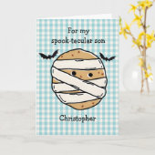 おもしろいCookie Mummy Pizzaスライスハロウィーン迷路 カード (黄色い花)