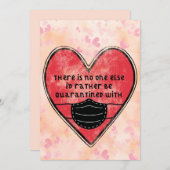 おもしろいCovid検疫バレンタインデー シーズンカード (正面/裏面)