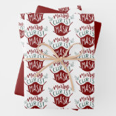 おもしろいCOVID-19キリストメリーマスク顔マスク ラッピングペーパーシート (インサイチュ)