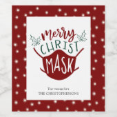 おもしろいCOVID-19キリストメリーマスク顔マスク ワインラベル (シングルラベル)