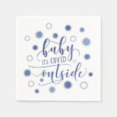 おもしろいCOVID-19冬のベビーそのCOVID OUTSIDE Blue スタンダードカクテルナプキン (正面)