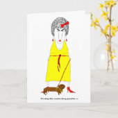 おもしろいCOVID-19検疫あいさつ カード (黄色い花)