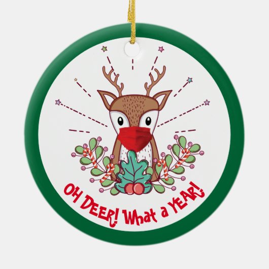 おもしろいCovid 19 2020クリスマスメモリーズ セラミックオーナメント (裏面)